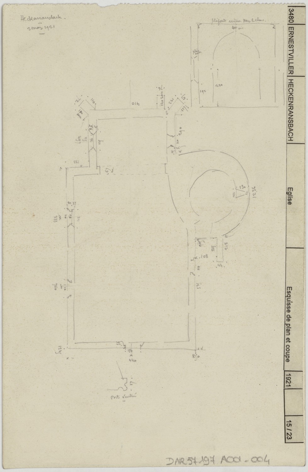 Plan de masse et coupe transversale.